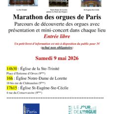 Marathon des orgues de Paris passera à ND de Lorette